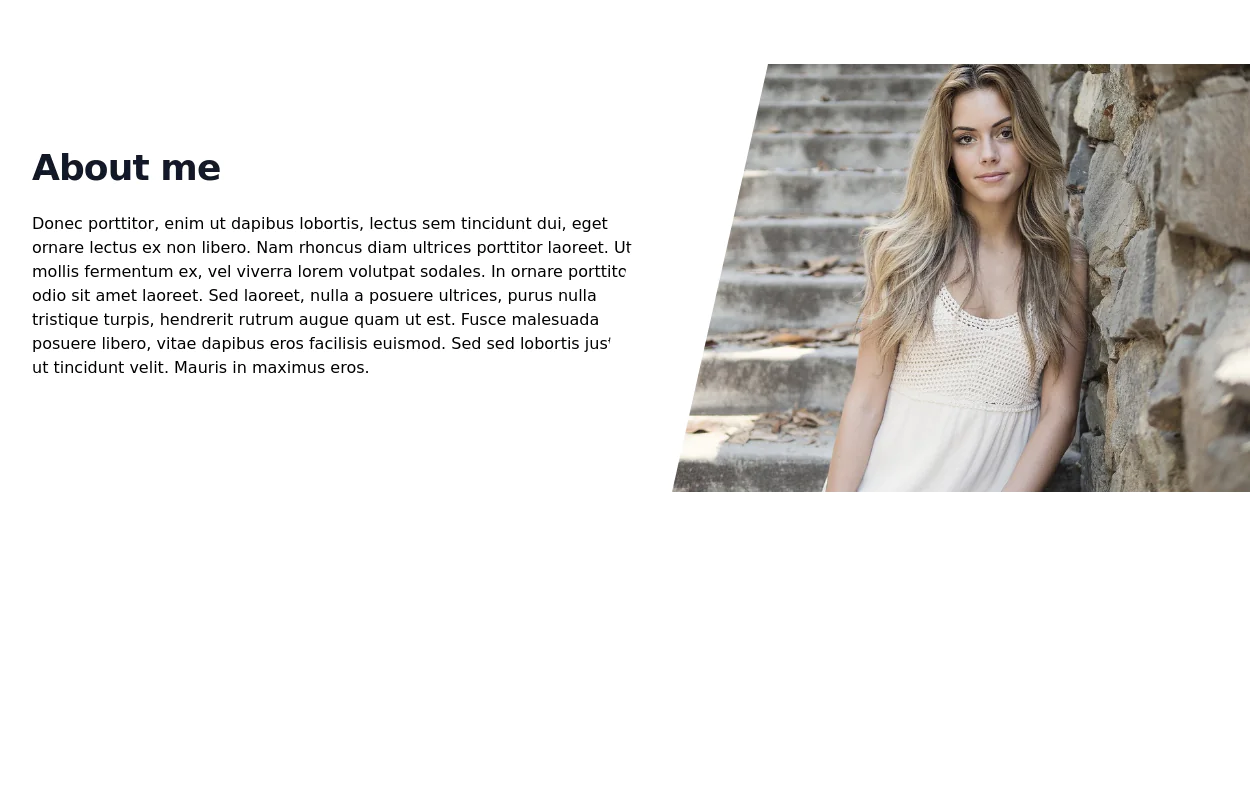 About Me Section With Image Tailwind CSS Example