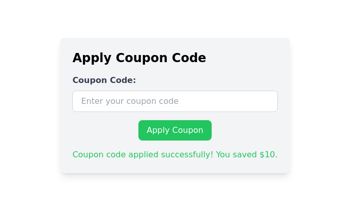 Apply Coupon Code form