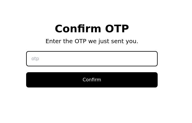 Confirm OTP Form