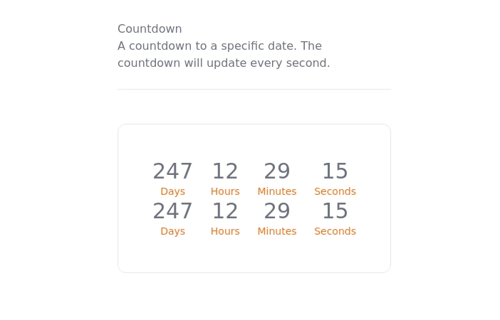 countdown with Tailwind CSS and Alpinejs