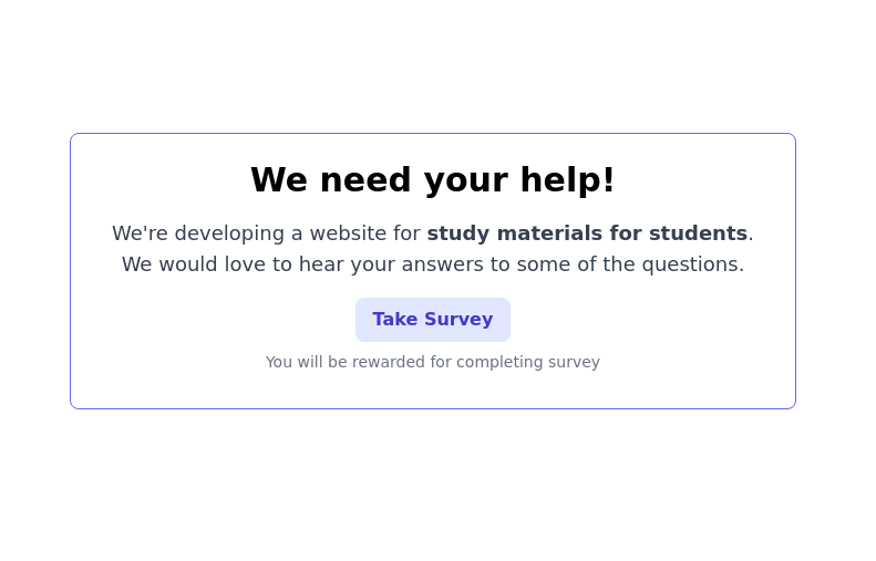 CTA block for "Take our survey"