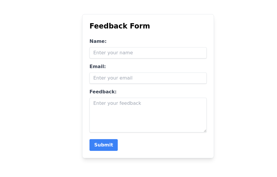 Feedback form - Tailwind CSS Example