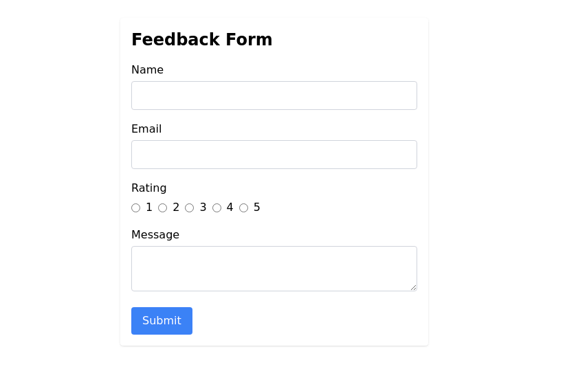 Survey form - Tailwind CSS Example