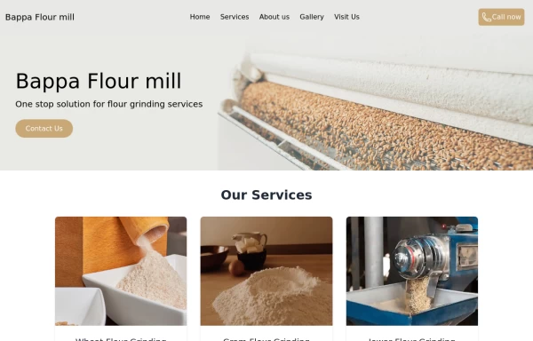 Flour mill website landing page template