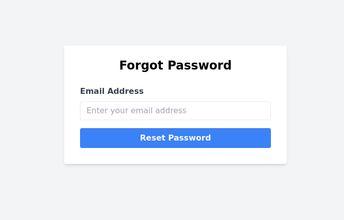 Forgot password form (fullscreen)