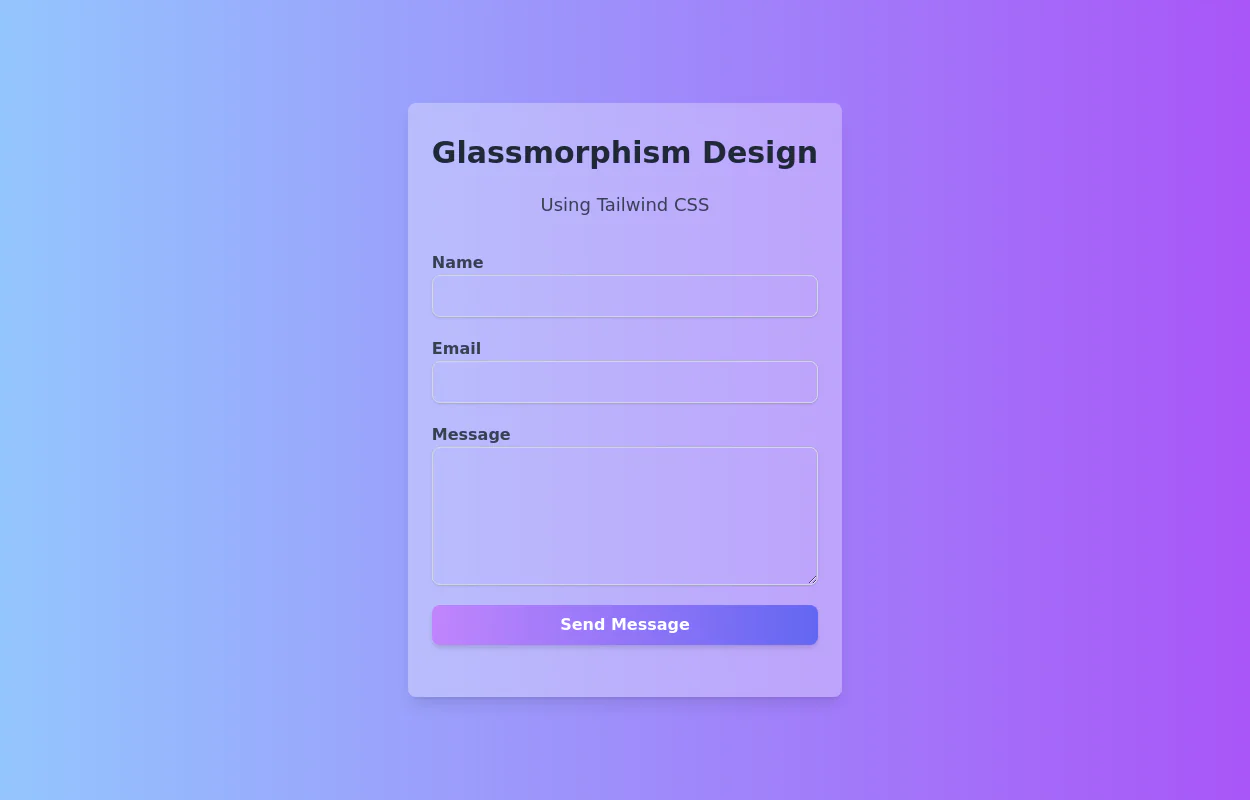Glassmorphism form