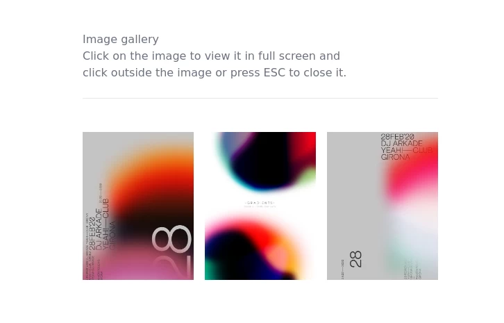 image gallery with Tailwind CSS and Alpinejs