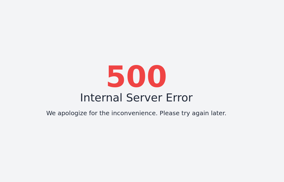 Minimal server error page template