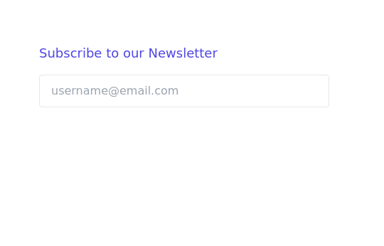 Minimal subscribe to newsletter section