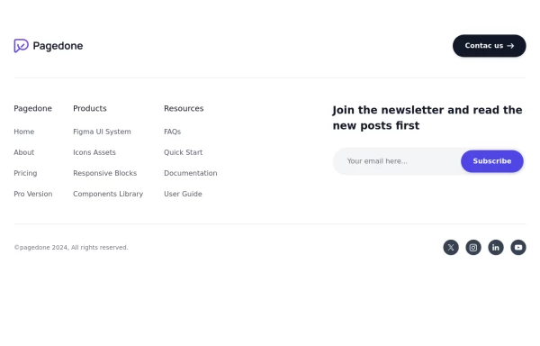 Newsletter form with Pre-footer CTA