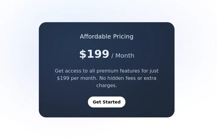 Pricing Card with gradient background 
