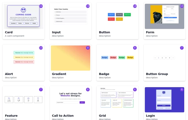 Responsive Card Grid with images - Tailwind CSS Example