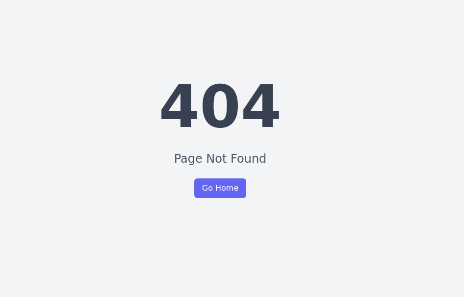 Simple 404 page template