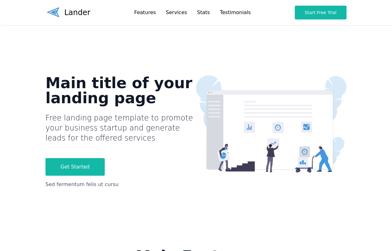 Simple landing page