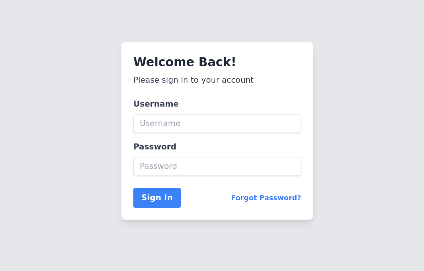 Simple login page template