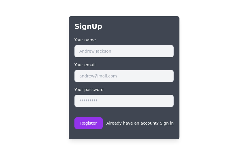 Simple Sign-up Box