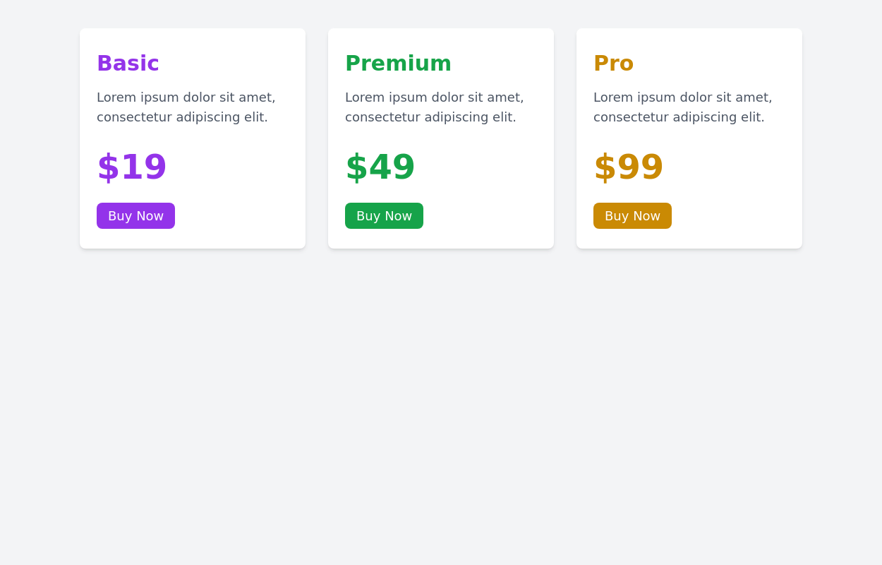 Simple yet stylish pricing table