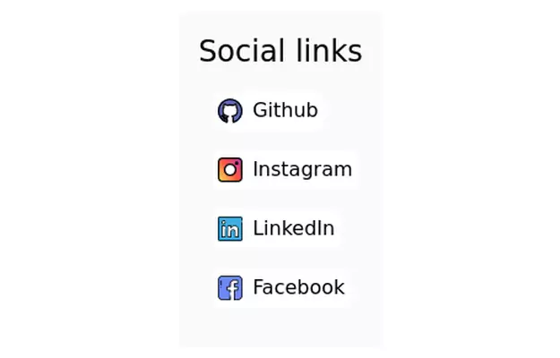 Social links with icons