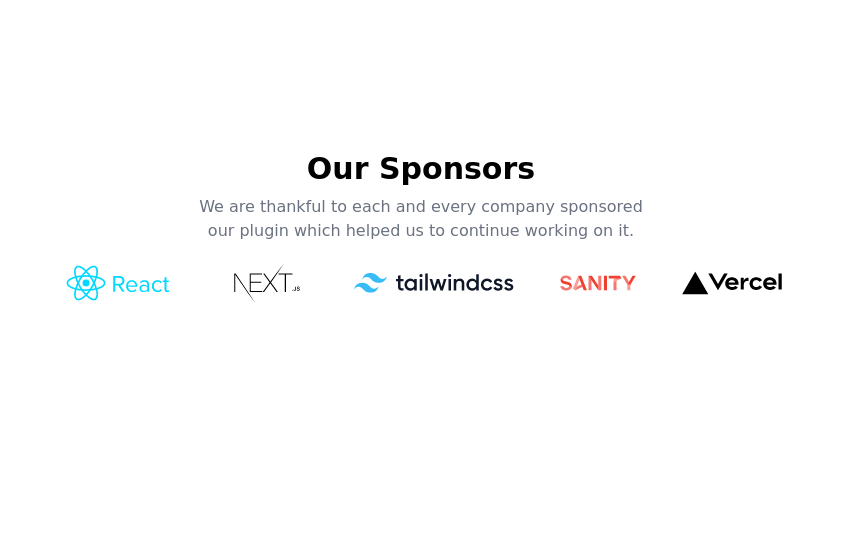 Sponsors section with icon