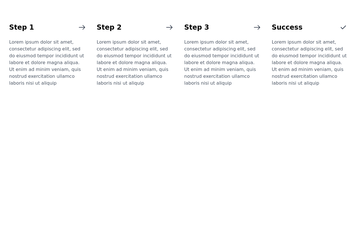 Responsive steps section