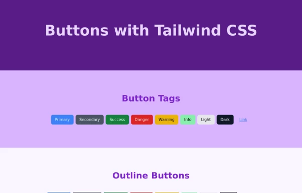 Tailwind Different Button Styles
