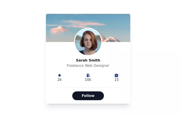 User profile card with Cover Image