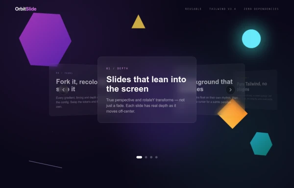 3D Coverflow Slider — Ambient Background