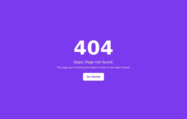 404 page with a purple background