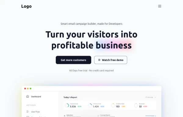App Hero Section With header