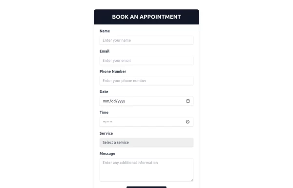 Appointment booking form