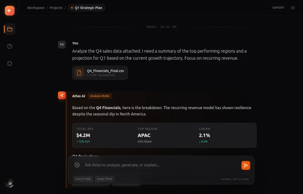Atlas AI Analyst Workspace