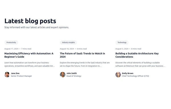 Blog section - Htmlwind