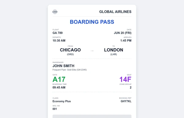 Boarding Pass Design