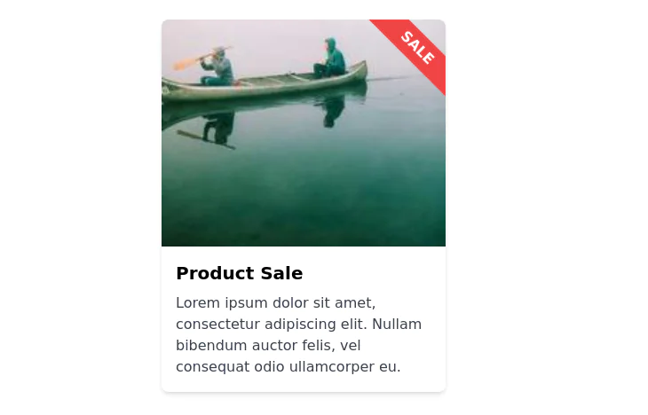 Card with sale ribbon