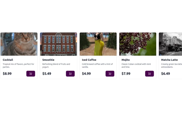 Carousel Card Slider Swiper on Alpine.JS