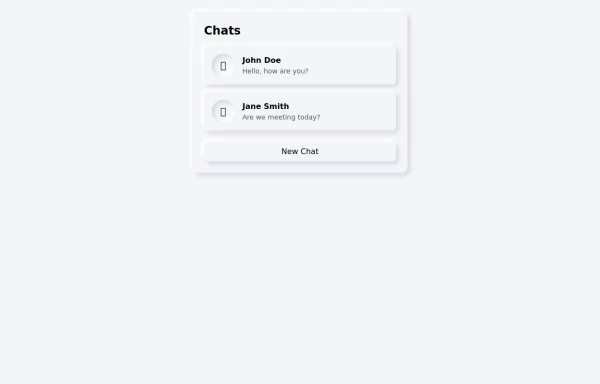 Chats Screen in neomorphism