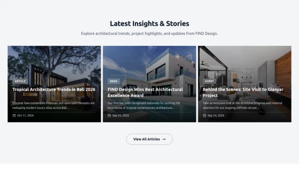 Clean Architectural Blog & News Section Grid