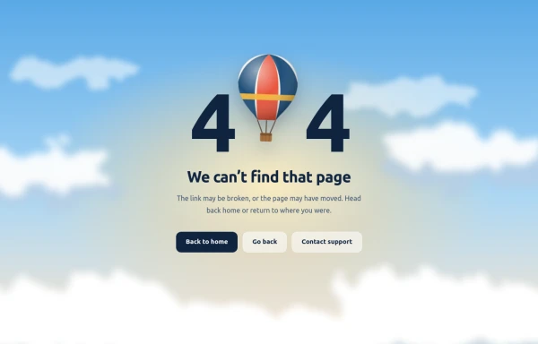Cloudscape 404 Error Page