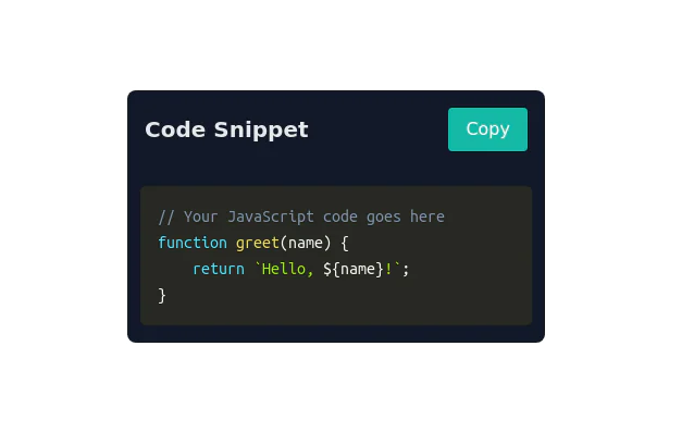 Code Snippet with Copy Button