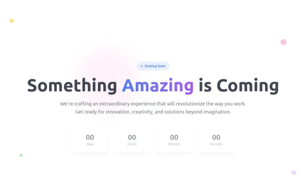 Coming Soon Countdown Section – Animated & Responsive