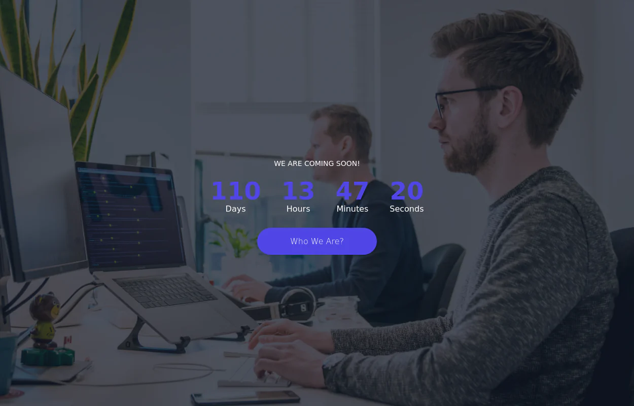 Coming soon page with countdown