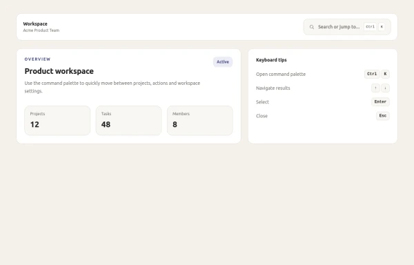 Command Palette with Search & Keyboard Navigation