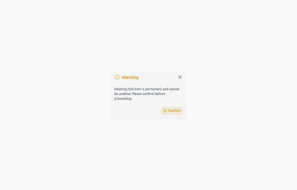 Confirmation Modal for Critical Actions