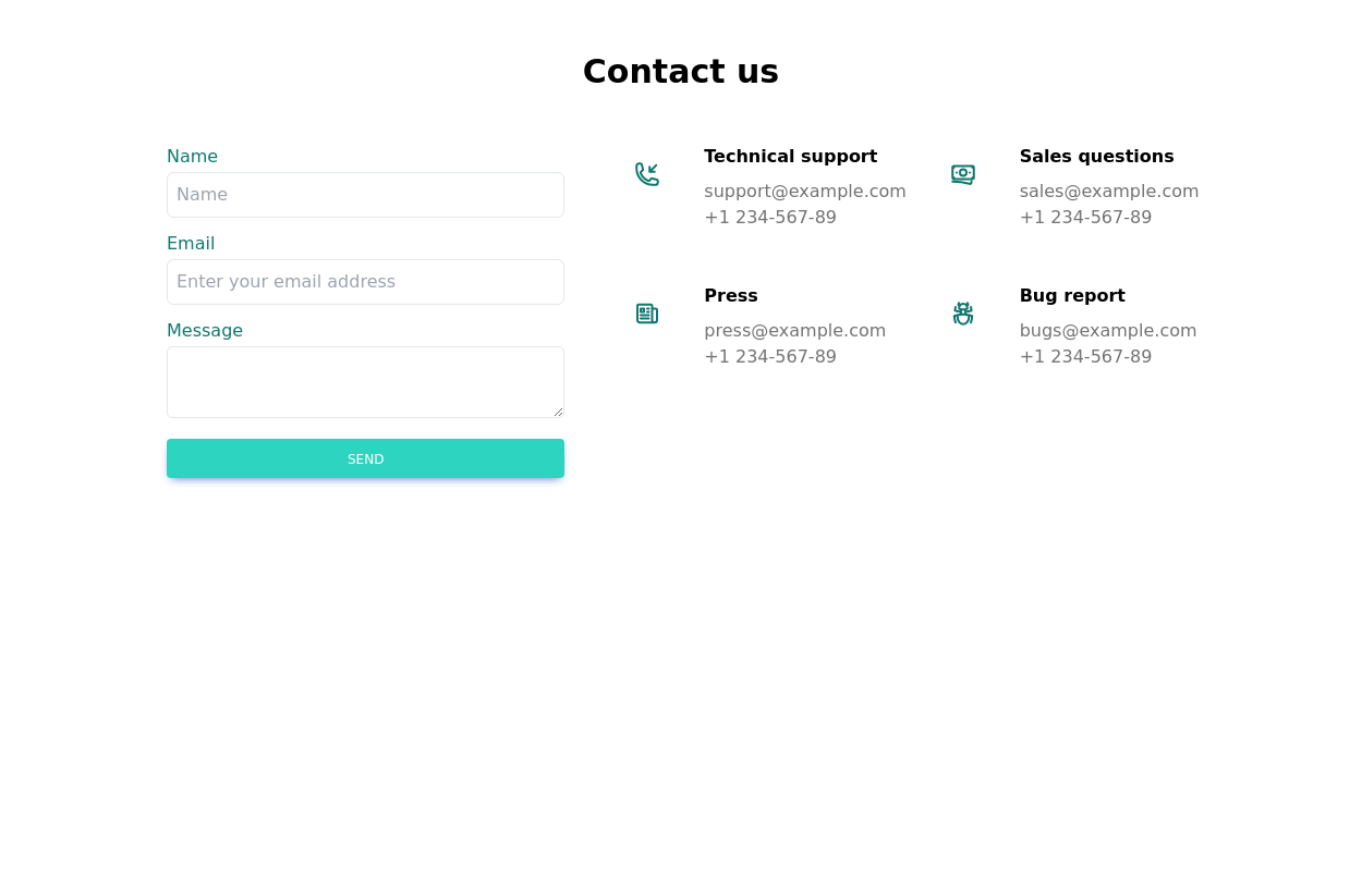 Contact page