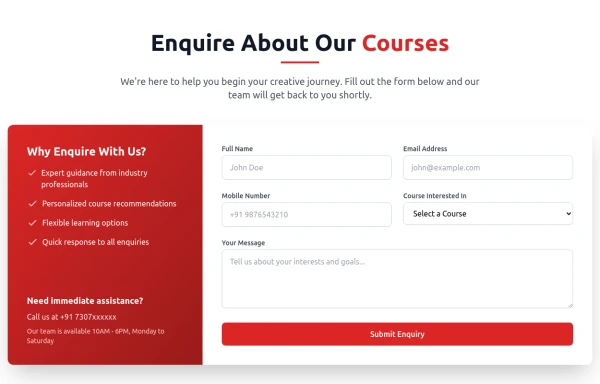 Contact Us / Enquiry-form Responsive