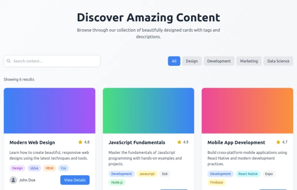 Content Discovery Platform with Search & Filter