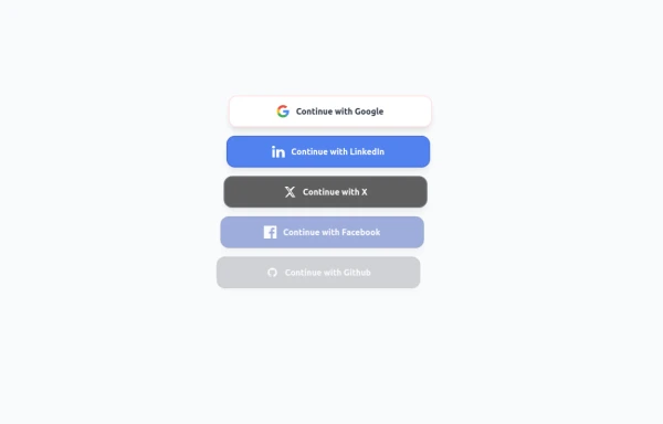 Continue with Social Login - Continue with Google, LinkedIn, Twitter, Facebook, GitHub, Apple