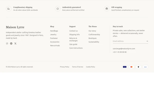Creative Agency Footer with Editorial Layout, Newsletter & Social Links