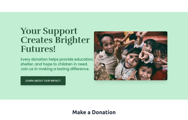 Donate Hero section