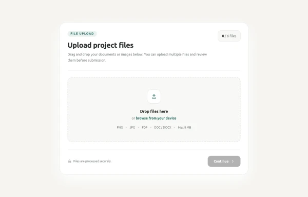 Drag & Drop File Upload with Progress & Image Preview